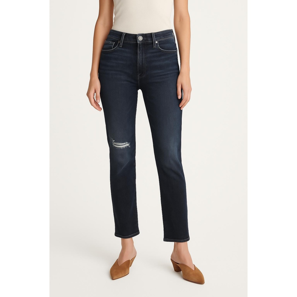Anthropologie X Pilcro Distressed Dark Wash Stretchy Straight Leg Jeans Size 25